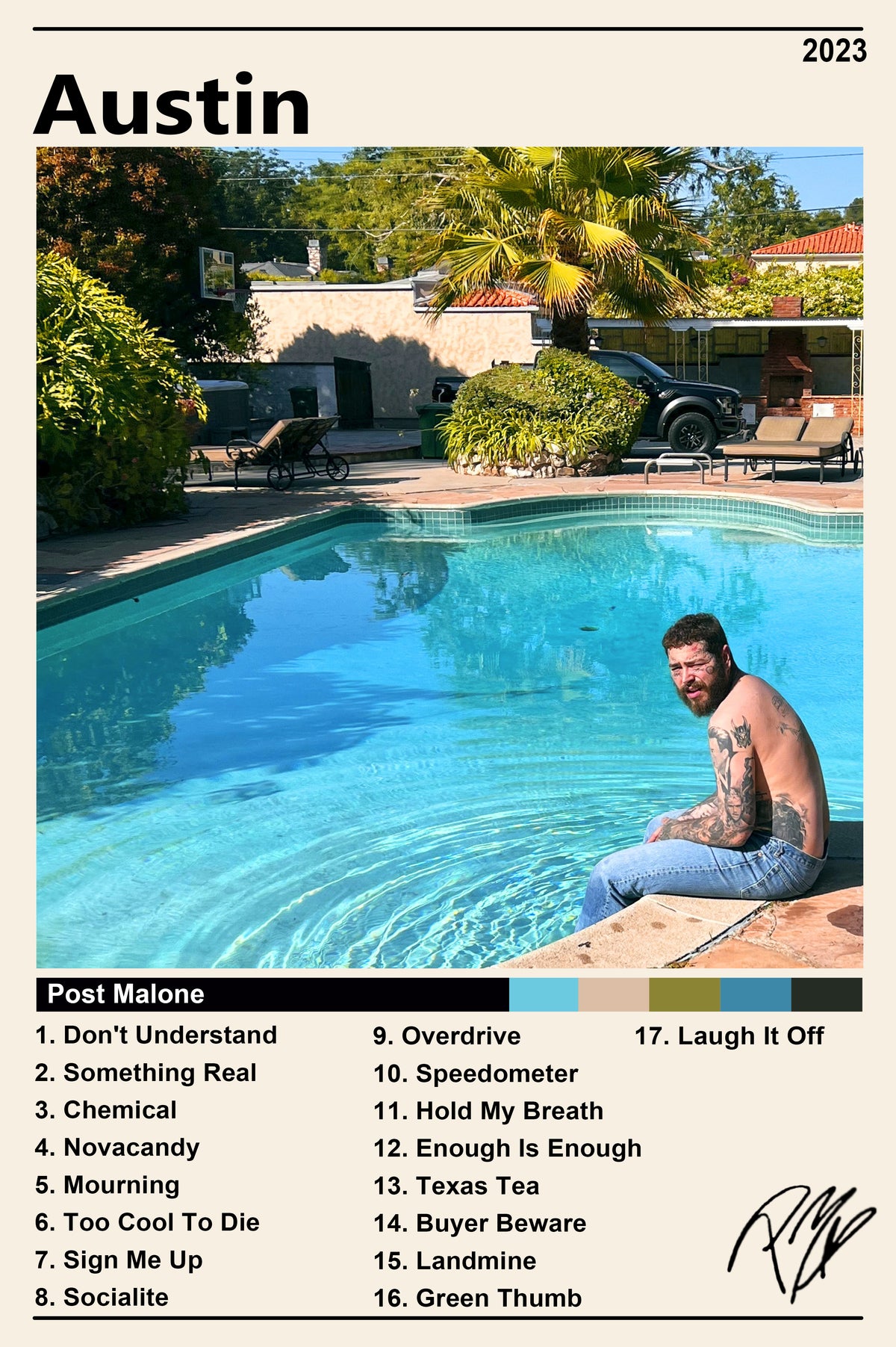 Post Malone Austin Album Poster