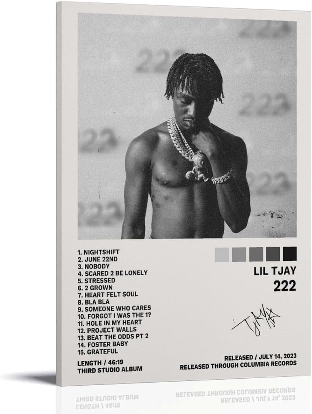 Lil Tjay Poster 222 Album Cover Poster (Paper and Canvas) Art Poster Printing Print