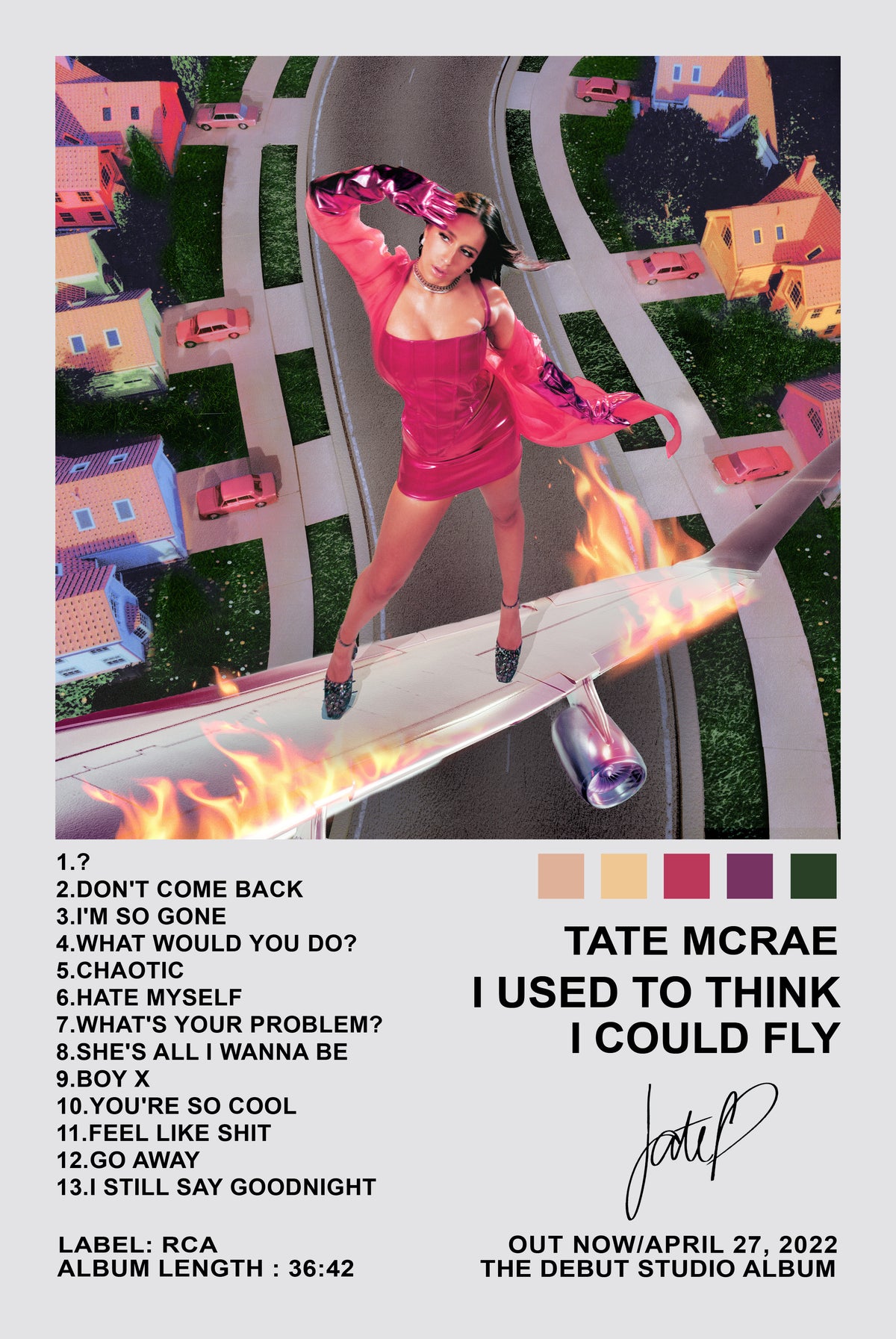 Tate McRae Album Tracklist Poster