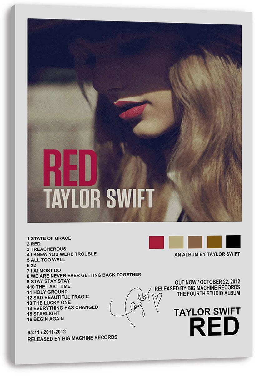 Taylor Swift Red Album Cover Decorative Painting (paper and canvas) art poster printing print