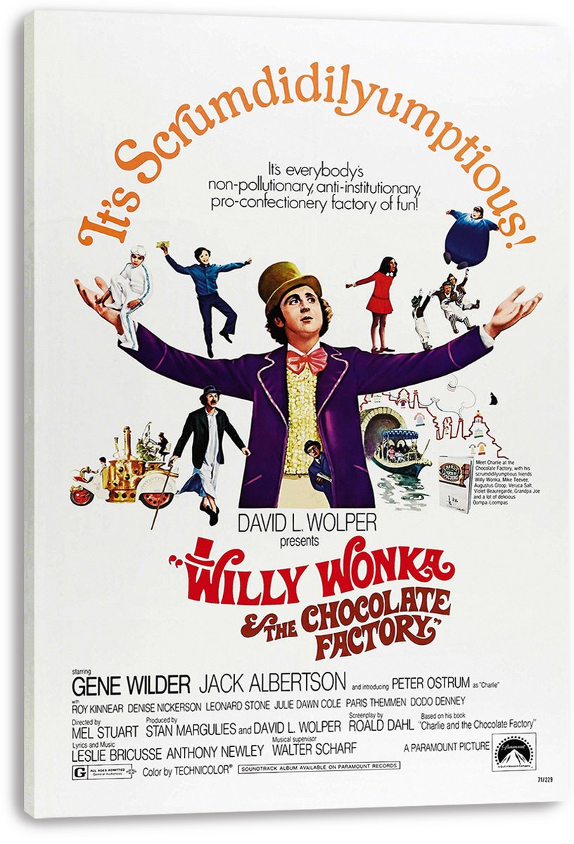 Willy Wonka & The Chocolate Factory Movie Decorative Painting (paper and canvas) art poster printing print