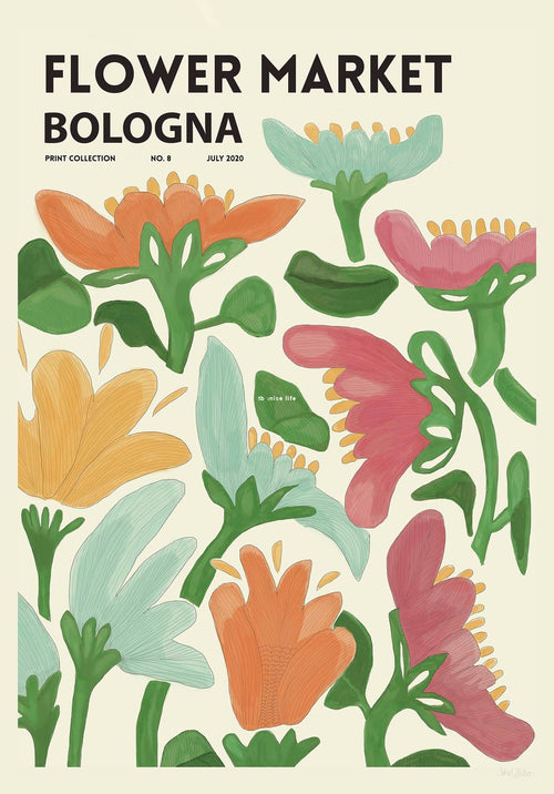 Bologna Flower Market Art Print