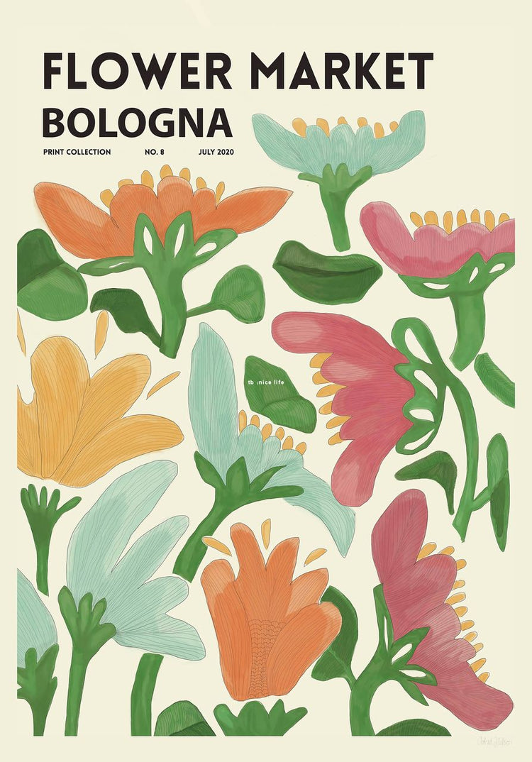 Bologna Flower Market Art Print