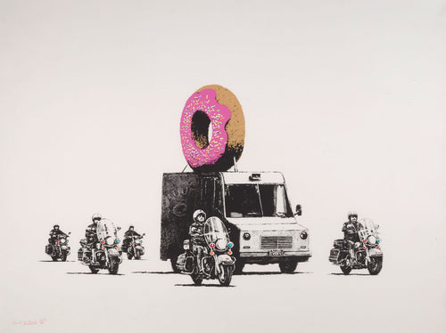 Banksy Pink Donut Escort Art Poster