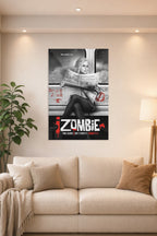 iZombie Liv Moore TV Series Poster in a bright living room above a beige sofa.