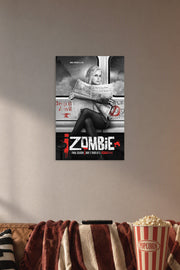 iZombie Liv Moore TV Series Poster in a cozy movie room above a brown sofa with popcorn.